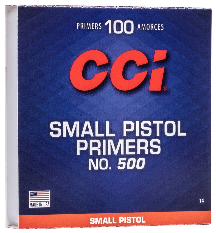 CCI No. 500 Small Pistol Primers - 1000 Count