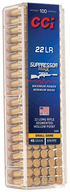 CCI Suppressor Max 22 LR 45gr Segmented Hollow Point - 100 Rounds