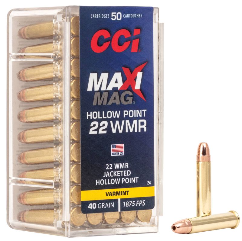 CCI Maxi-Mag HP 22 WMR 40gr JHP – 50 Rounds