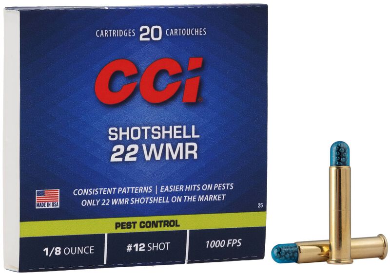 CCI Shotshell - .22 WMR, 52 Grain #12 Shot, 20 Rounds