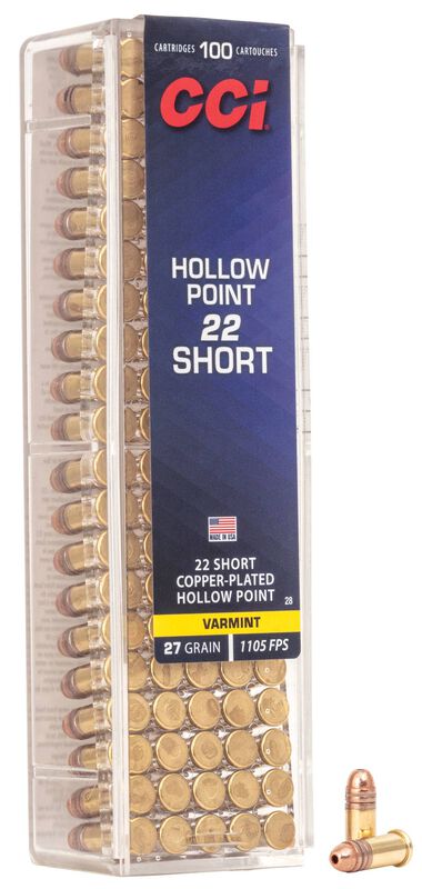 CCI Short HP - .22 Short, 27 Grain CPHP, 100 Rounds