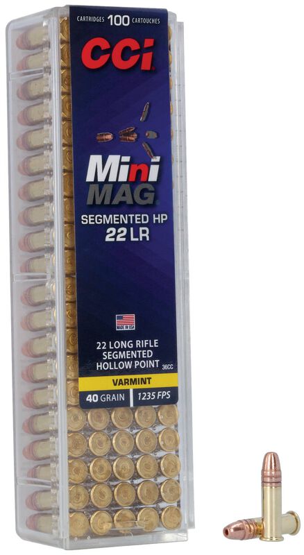 CCI Mini-Mag 22 LR 40gr Segmented Hollow Point - 100 Rounds