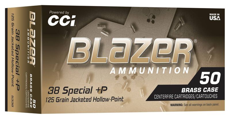 CCI Blazer Brass 38 Special +P 125gr Jacketed Hollow Point - 50 Rounds