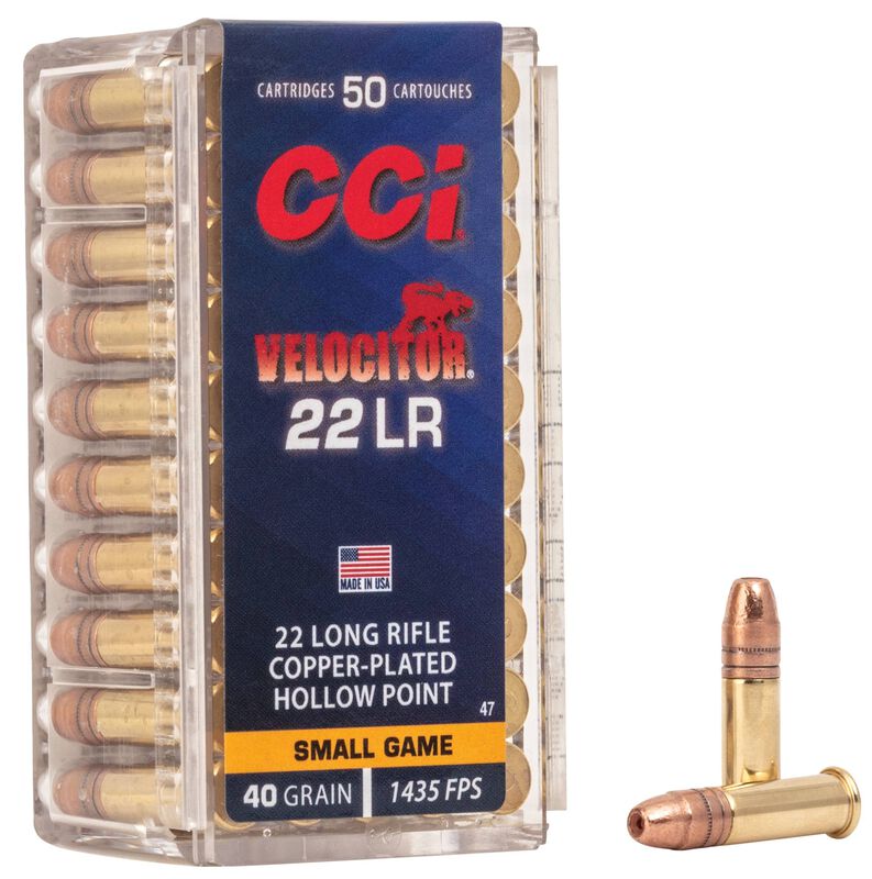 CCI Velocitor HP - .22 LR, 40 Grain CPHP, 50 Rounds