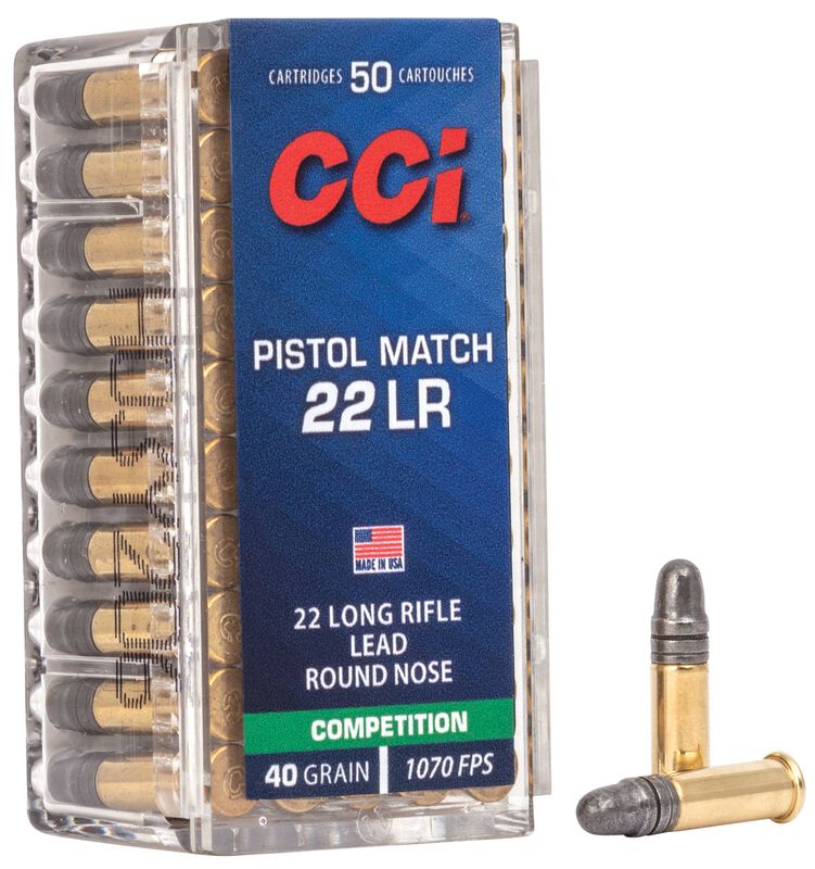 CCI Pistol Match - .22 LR, 40 Grain LRN, 50 Rounds
