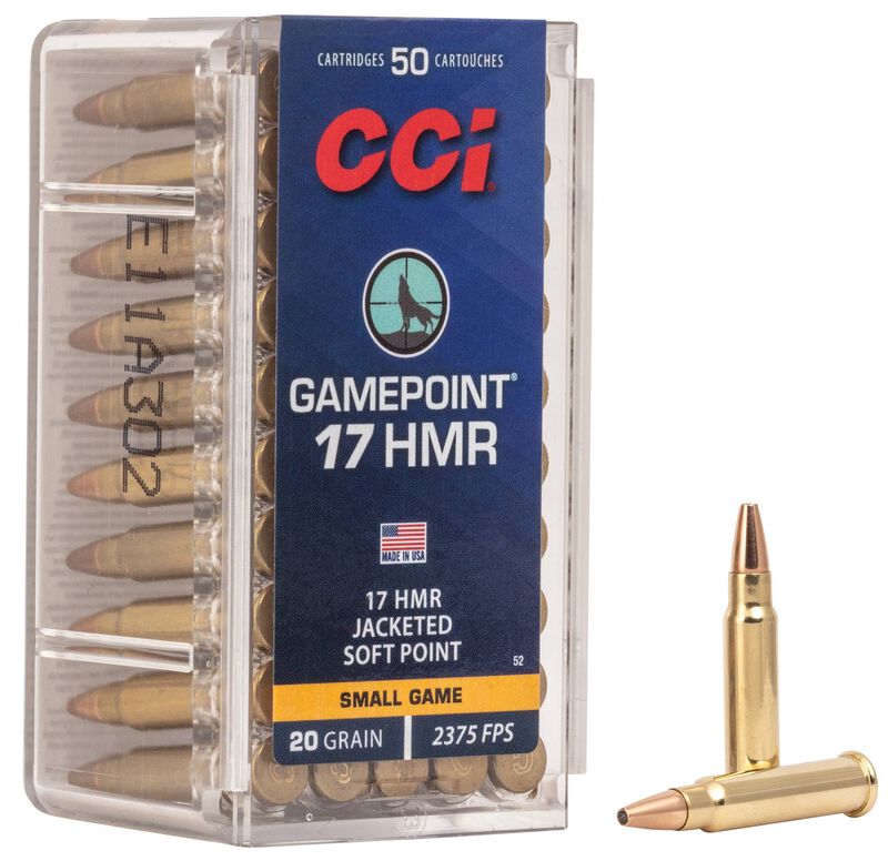 CCI GamePoint - .17 HMR, 20 Grain JSP, 50 Rounds