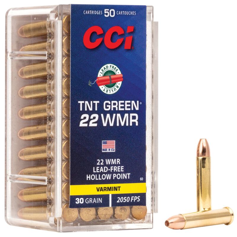 CCI TNT Green - .22 WMR, 30 Grain TNT Green HP, 50 Rounds