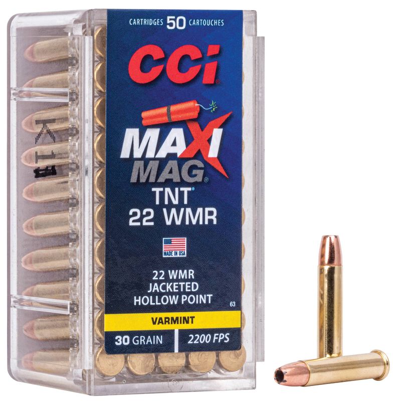 CCI Maxi-Mag TNT - .22 WMR, 30 Grain TNT JHP, 50 Rounds