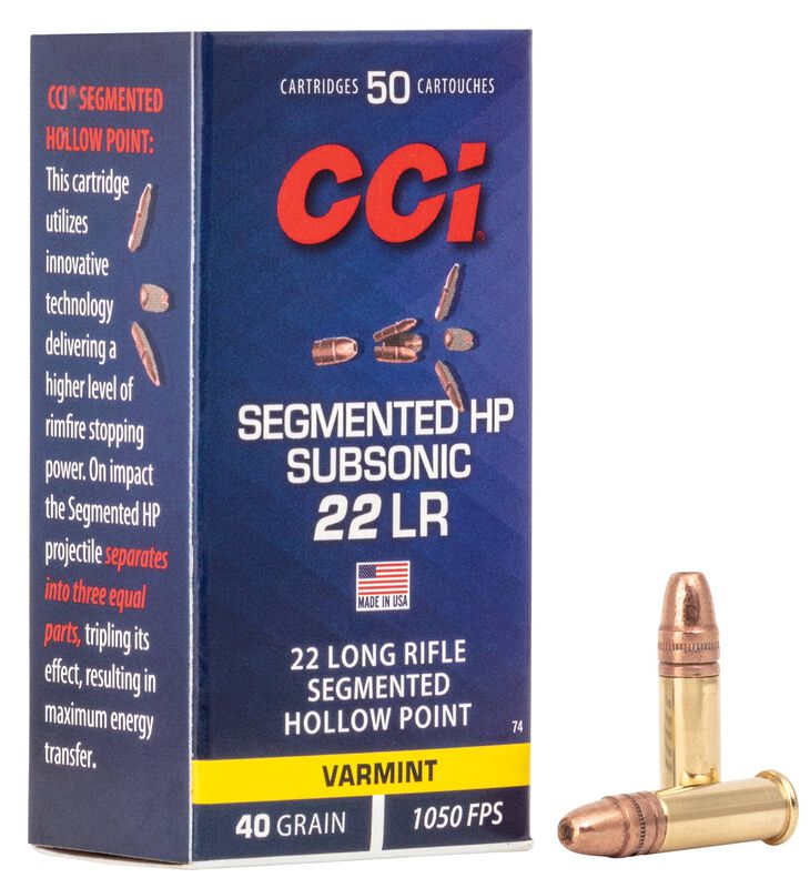 CCI Segmented Hollow Point Subsonic .22 LR 40gr Ammunition - 50 Rounds