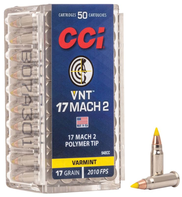 CCI VNT - .17 Mach 2, 17 Grain VNT, 50 Rounds