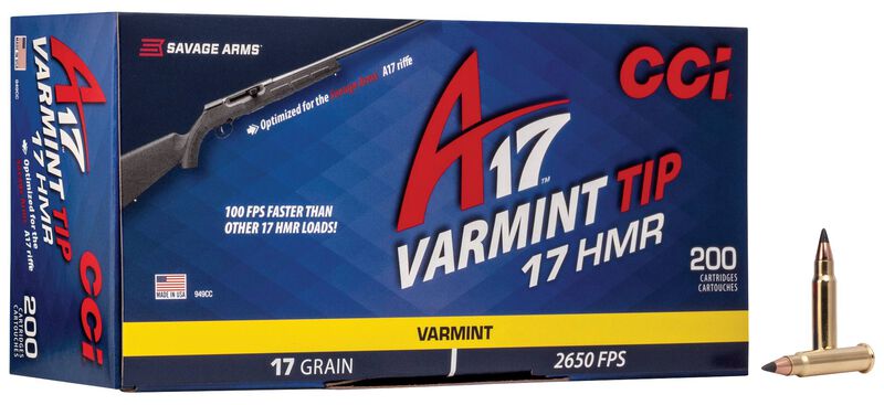 CCI A17 Varmint Tip - .17 HMR, 17 Grain Varmint Tip, 200 Rounds