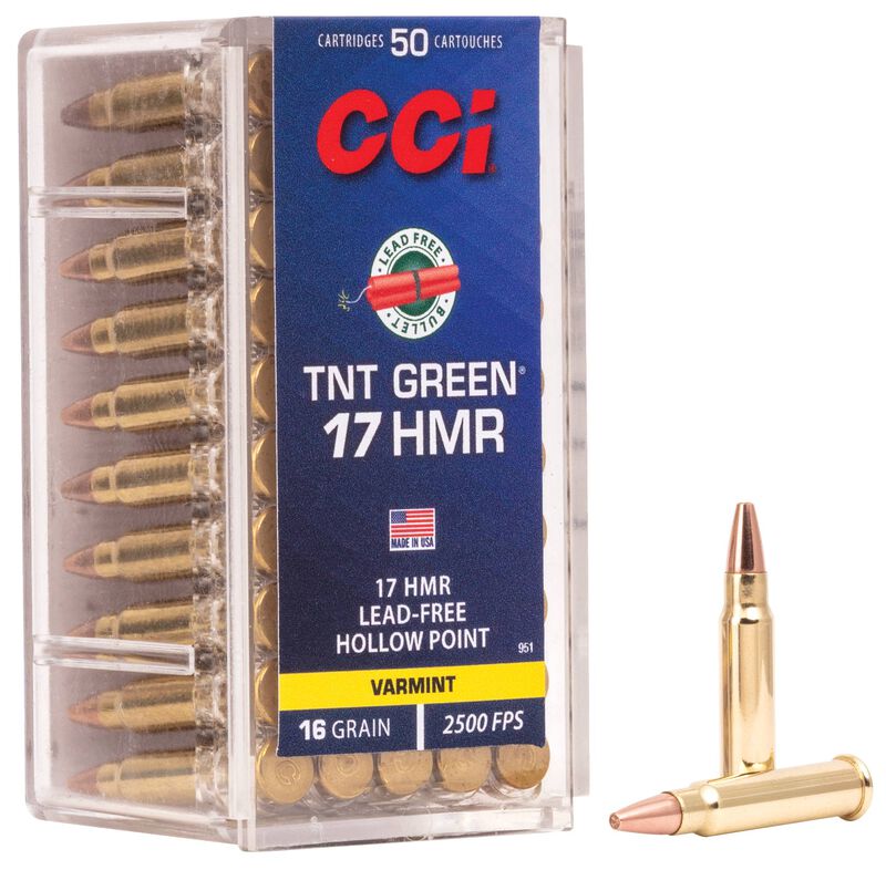 CCI TNT Green - .17 HMR, 16 Grain TNT Green HP, 50 Rounds