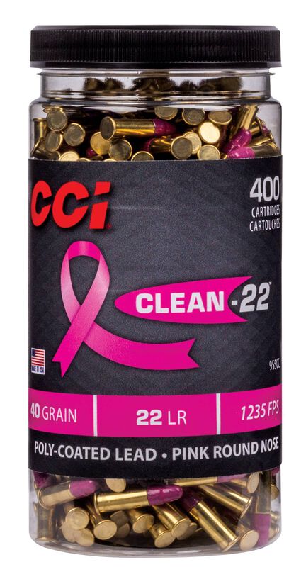 CCI Clean-22 Pink - .22 LR, 40 Grain Polymer-Coated LRN, 400 Rounds