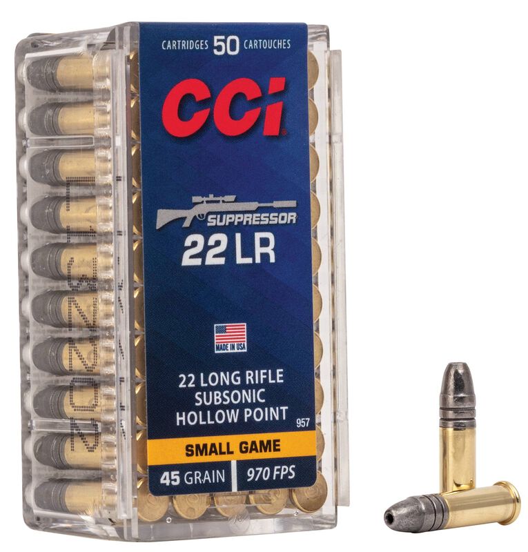 CCI Suppressor - .22 LR, 45 Grain LHP, 50 Rounds