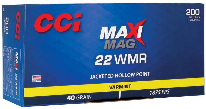 CCI Maxi-Mag HP 22 WMR 40 Grain JHP