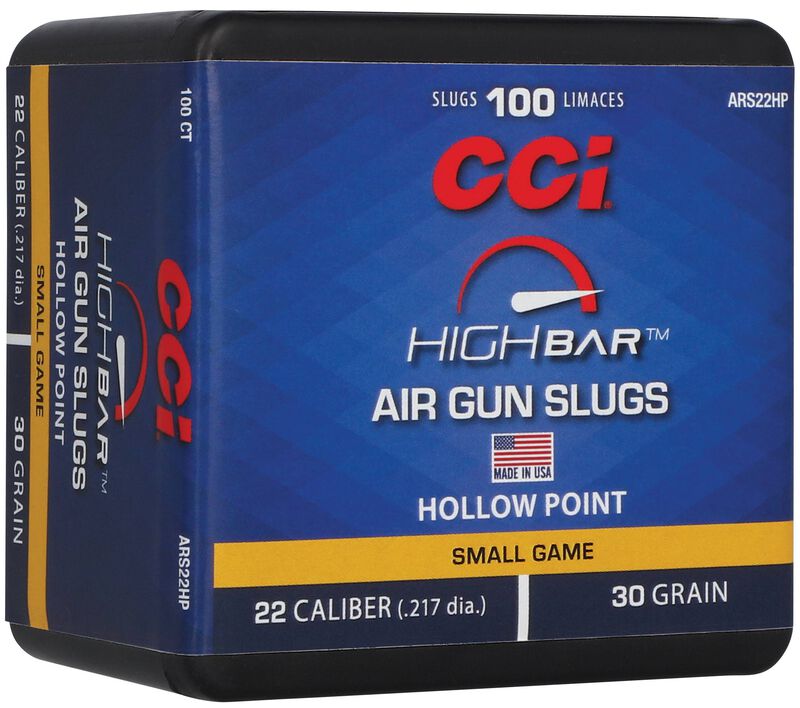 CCI High Bar Air Gun Slug - .22 Cal / .217 in, 30 Grain Hollow Point, 100 Count