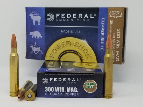 Federal Power-Shok 300 Win Mag 180GR Copper Lead Free