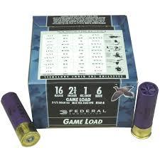 FEDERAL GAME LOAD 16 GAUGE 2 3/4" 1 OZ #6