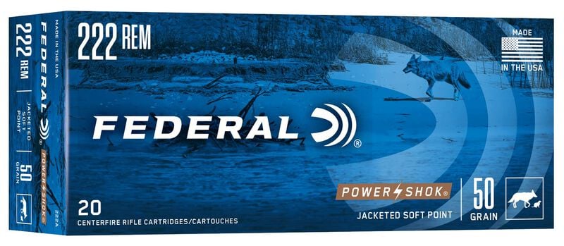 Federal Power-Shok 222 Rem 50gr SP