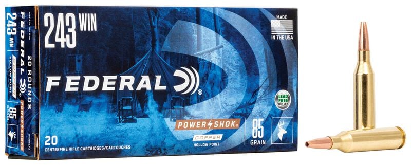 Federal Power-Shok 243 Win 85GR Copper