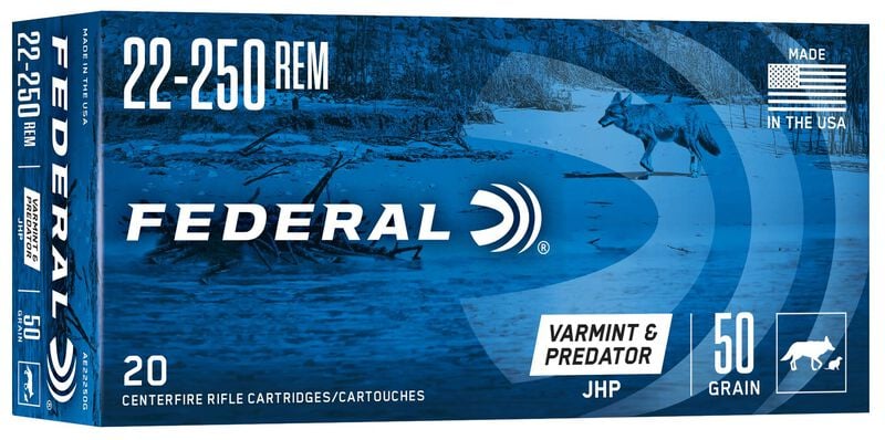Federal American Eagle 22-250 Rem 50GR JHP