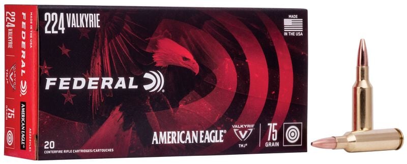 Federal American Eagle 224 Valkyrie 75GR Tmj Ammo