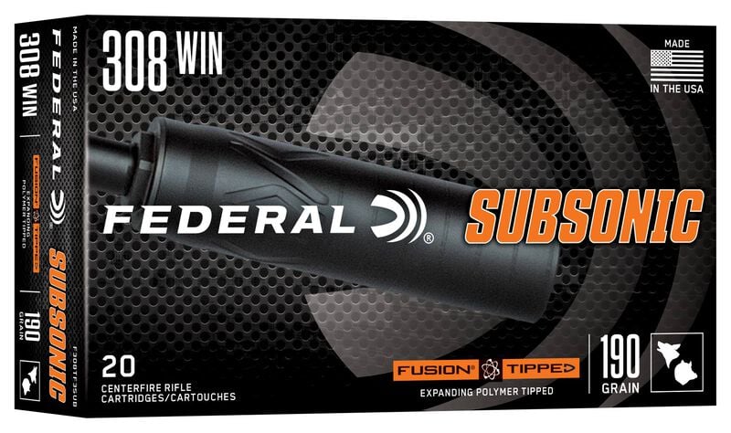 Federal Subsonic Fusion Tipped 308 Winchester 190gr - 20 Rounds