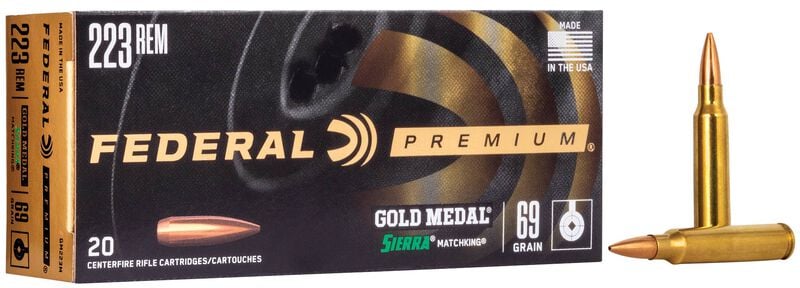 Federal Gold Medal Sierra MatchKing 223 Rem 69GR Sierra Matchking BTHP