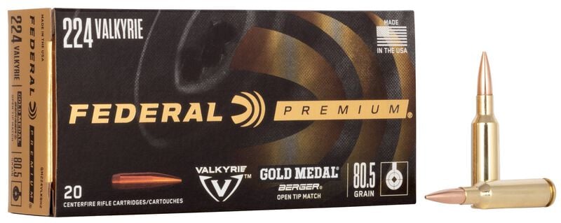 Federal Premium Gold Medal Berger 224 Valkyrie 80.5gr - 20 Rounds