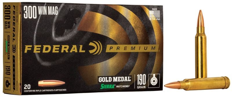 Federal Gold Medal Sierra MatchKing 300 Win Mag 190GR Sierra Matchking BTHP