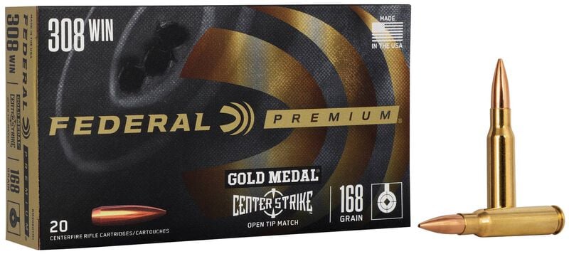 Federal Gold Medal 308 Win 168GR Centerstrike Ammo