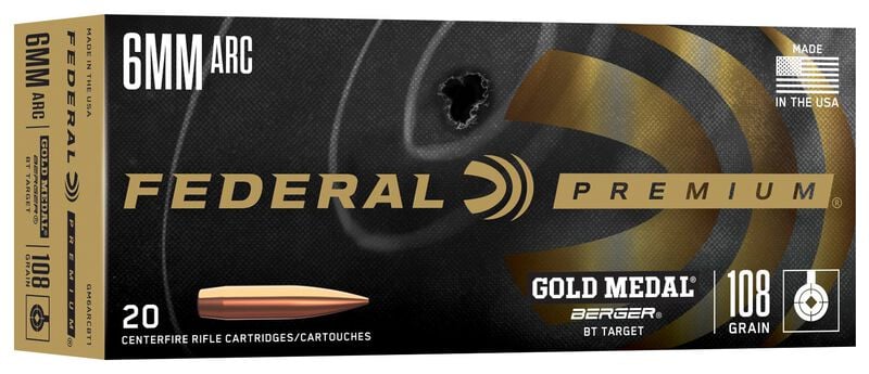 Federal Premium 6MM ARC 108GR BERGER TARGET AMMO