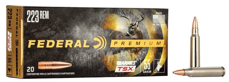 Federal Premium 223 Rem 55GR Barnes TSX Ammo