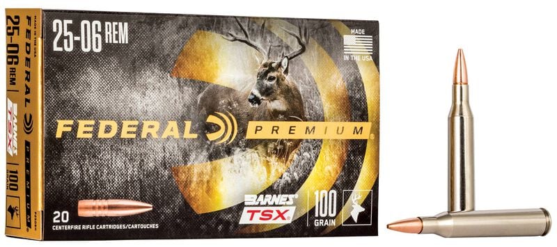 Federal Premium 25-06 Rem 100GR Barnes TSX Ammo