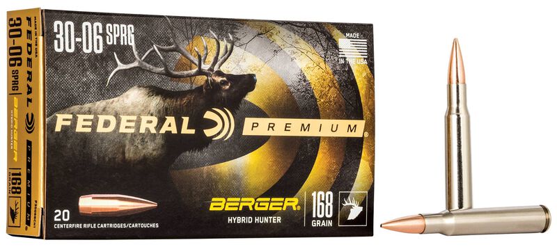 Federal 30-06 168GR Berger Hybrid Hunter Ammo