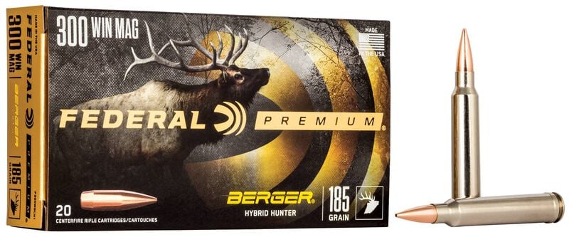 Federal 300 Win Mag 185GR Berger Hybrid Hunter Ammo