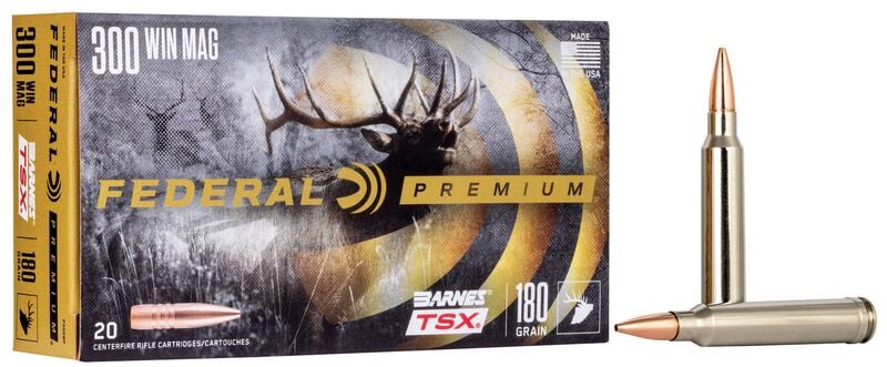 Federal Premium 300 Win Mag 180GR Barnes Tsx Ammo