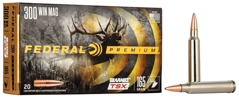 Federal Premium 300 Win Mag 165GR Barnes Tsx Ammo