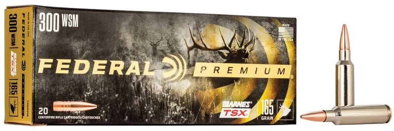 Federal Premium 300 WSM 165GR Barnes Tsx Ammo
