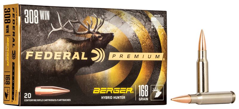 Federal 308 Win 168GR Berger Hybrid Hunter Ammo