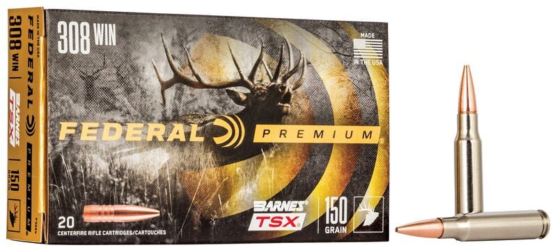 Federal Premium 308 Win 150GR Barnes Tsx Ammo