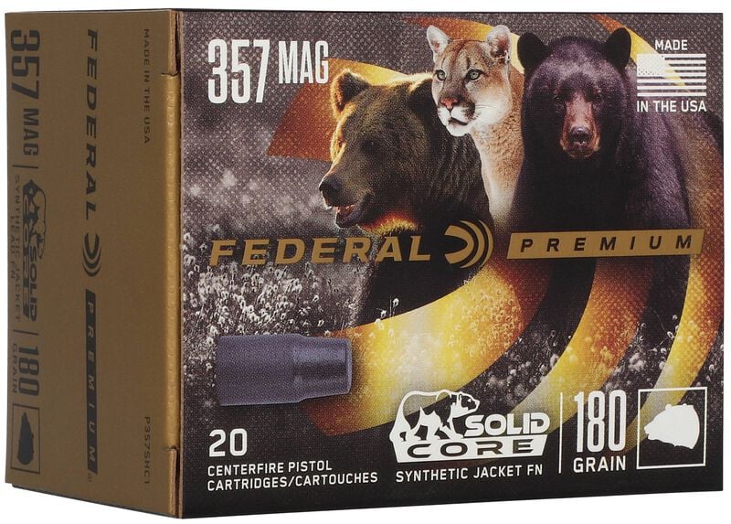 Federal Premium Solid Core 357 Magnum 180gr - 20 Rounds