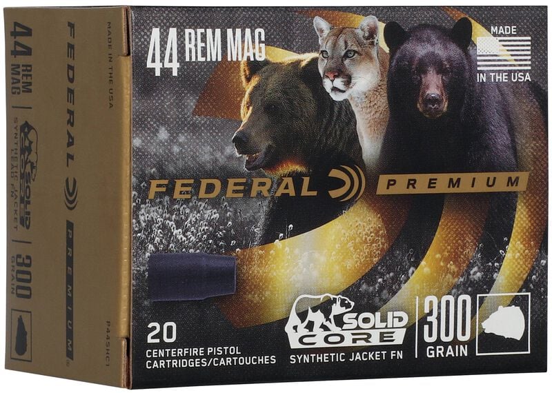 Federal Premium Solid Core 44 Rem Magnum 300gr - 20 Rounds