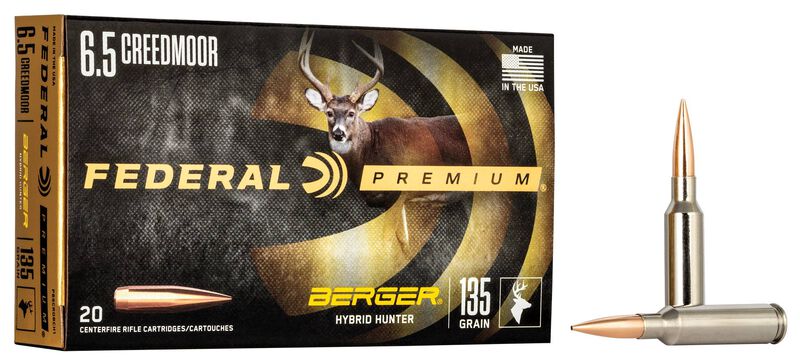 Federal 6.5 Creedmoor 135GR Berger Hybrid Hunter Ammo