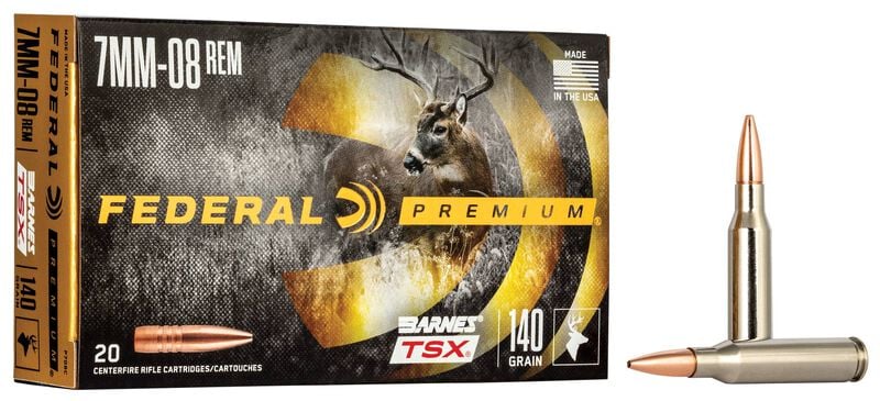 Federal Premium 7MM-08 Rem 140GR Barnes TSX Ammo