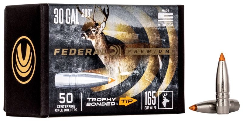 Federal Trophy Bonded Tip .308 Dia 165GR 50/BX