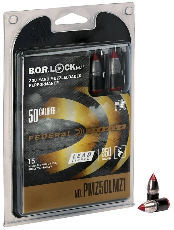 Federal 50 Cal 350GR Lead MZ Bullet B.O.R. Lock MZ System
