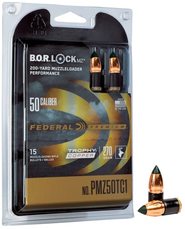 Federal Trophy Copper 50 Cal 270GR B.O.R. Lock MZ System