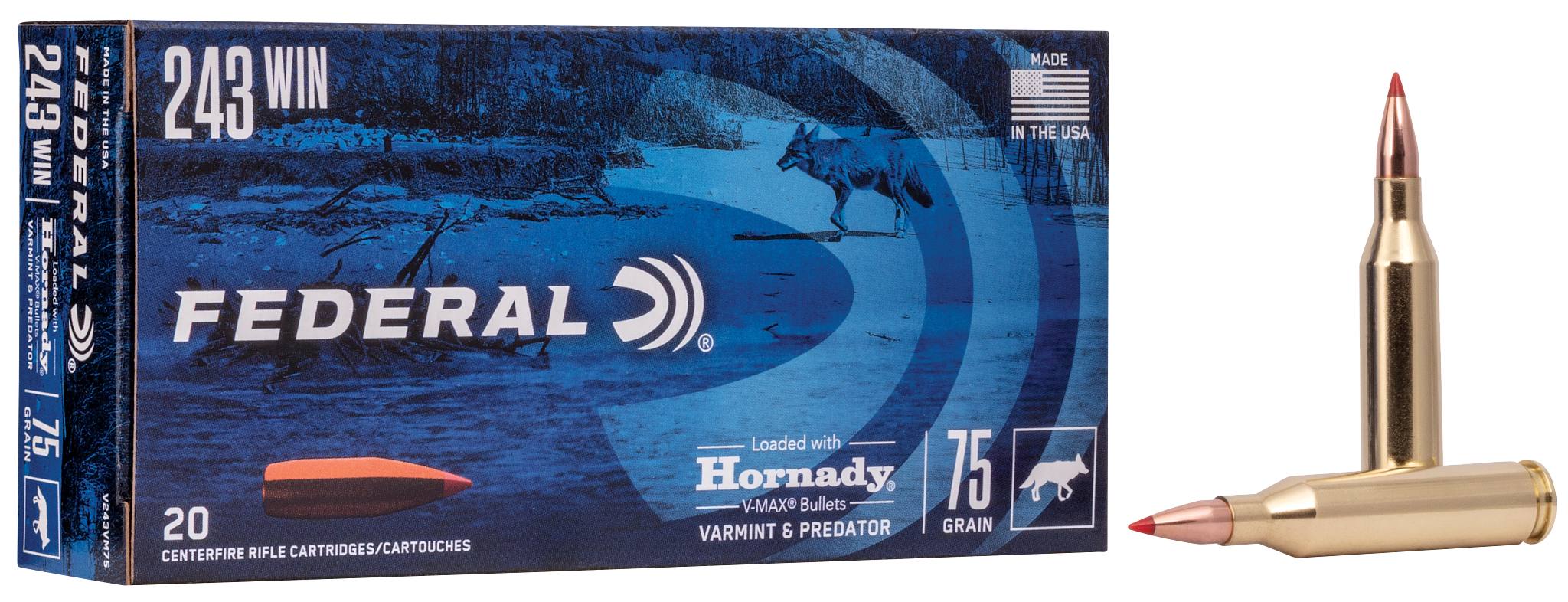 Federal Varmint & Predator 243 Win 75GR V-max product image