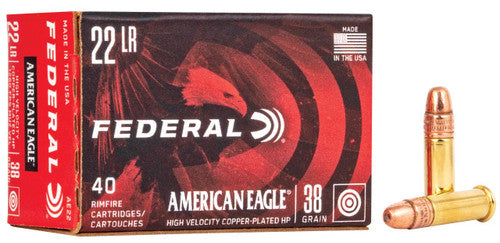 Federal American Eagle 22 LR 38GR Copper Plate HP Per/box